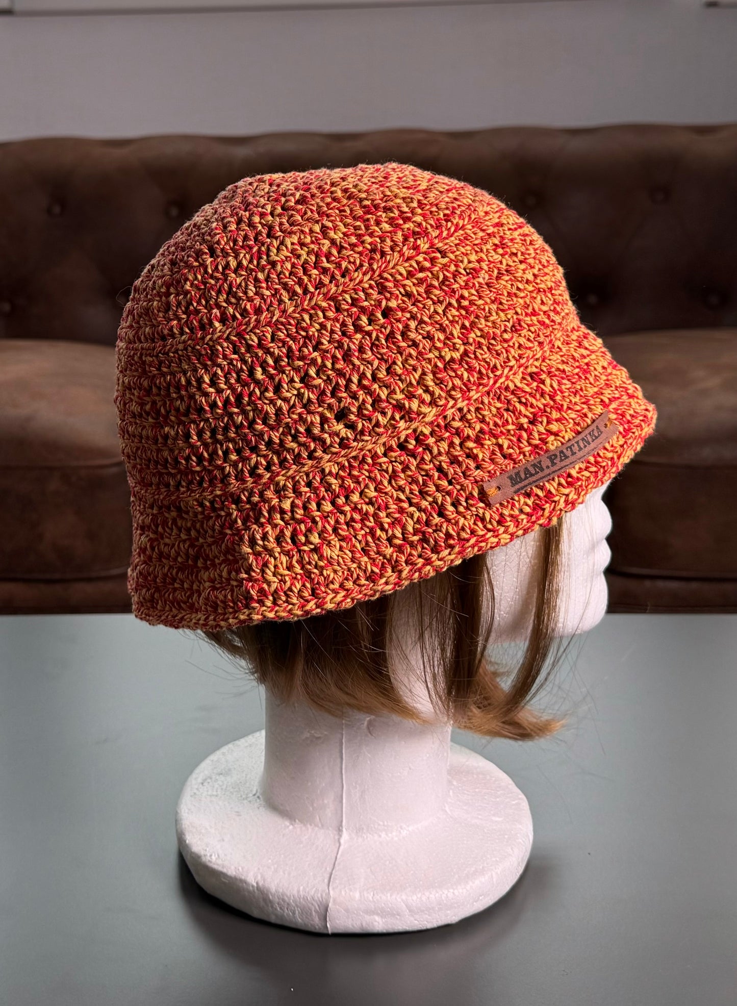 Hand-Crocheted Bucket Hat – “Moliūgas” Edition