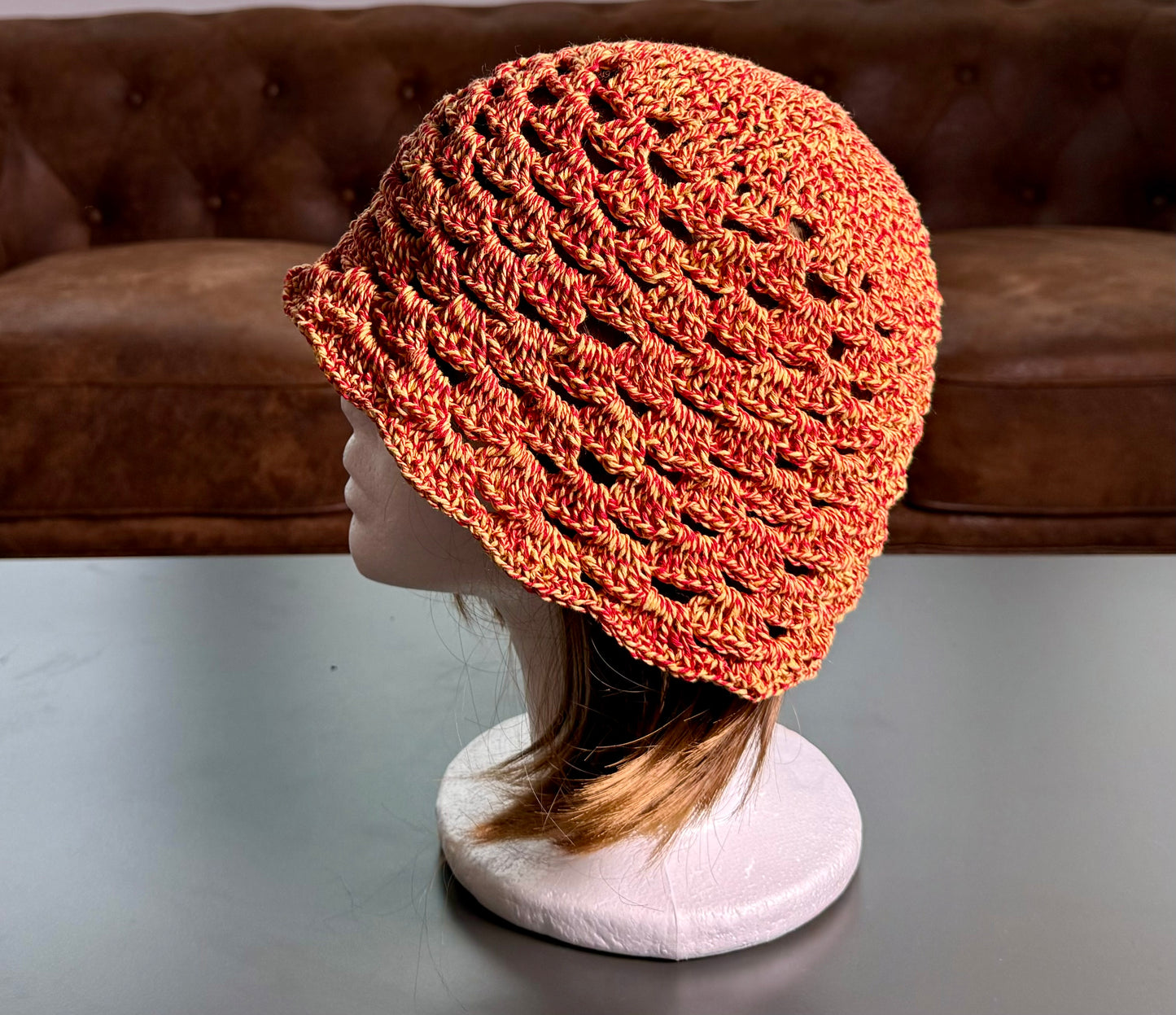 Sunset Glow Crochet Bucket Hat