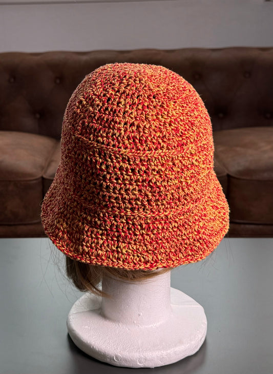 Hand-Crocheted Bucket Hat – “Moliūgas” Edition