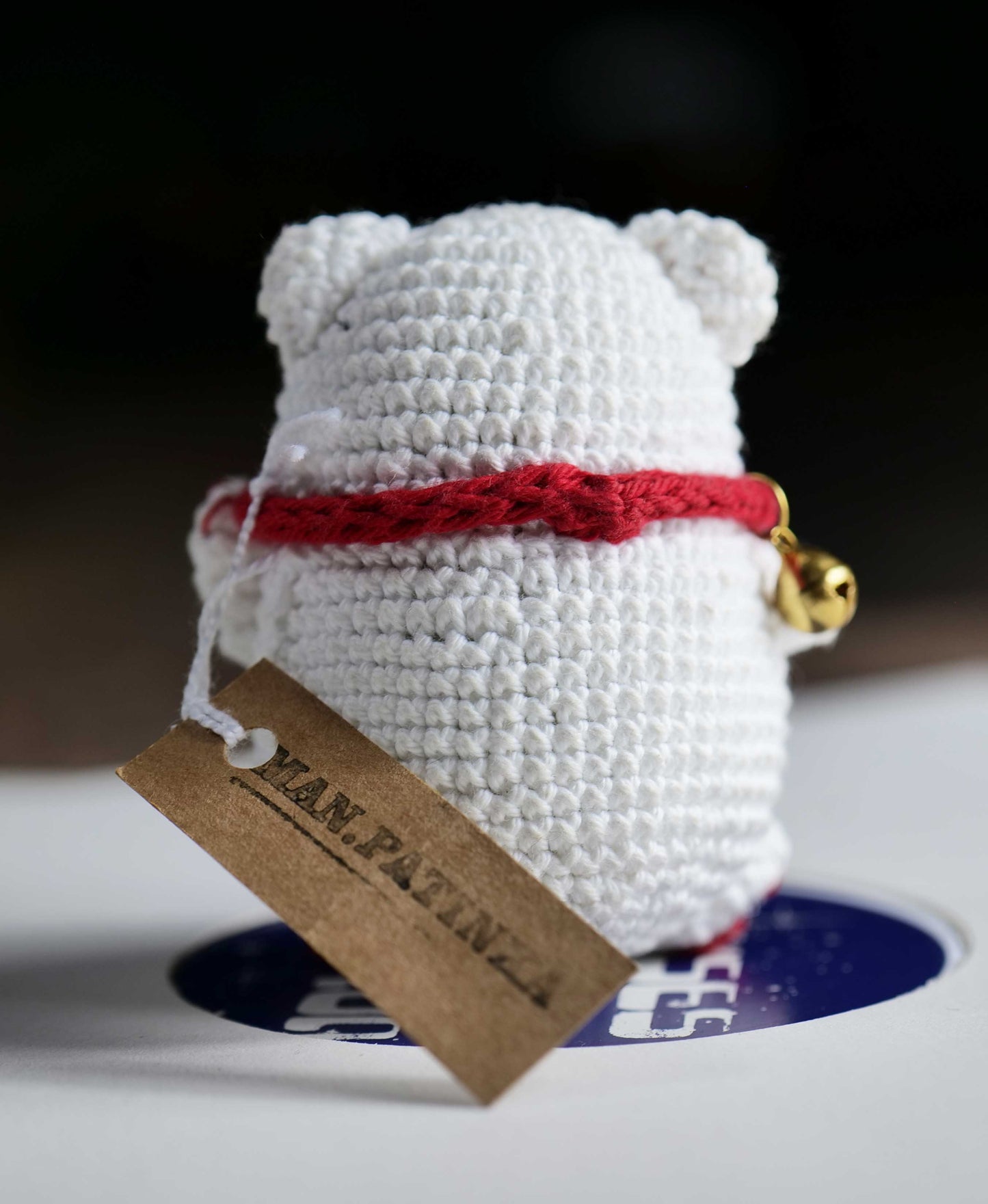 Handmade Crochet Lucky Cat • Maneki-Style Plush • One-of-a-Kind